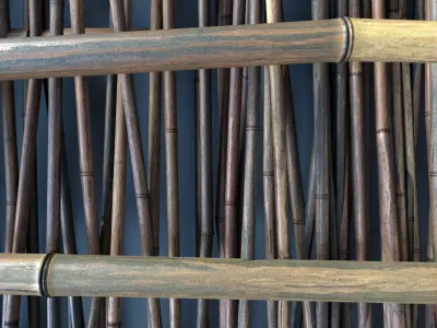 Bamboo branch decor n25 3D model