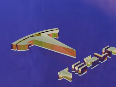 Sci-Fi Car Brand Logo 3D Render Cyberpunk Style Automotive Logo  Low-poly 3D model