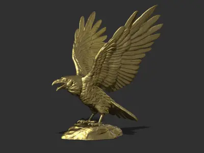 Raven spread its wings 3D print model