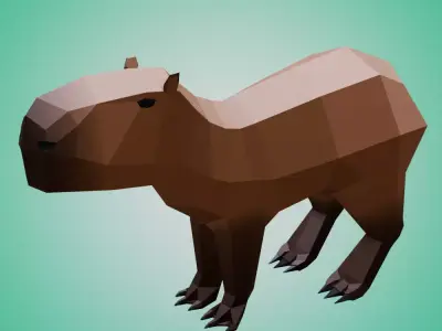 Capybara Low-poly 3D model
