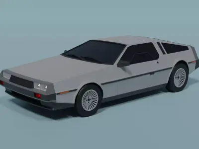 DeLorean DMC-12 Low-poly 3D model