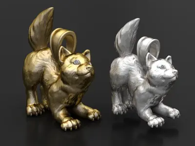 FOX ANIMAL PENDANT 3D PRINTABLE MODEL  3D print model by owaishaque164