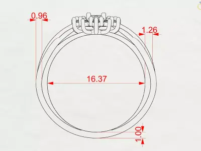Twisted band ring with oval 3D print model