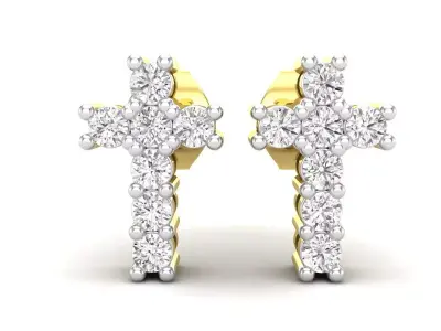 AV 700 Cross Studs Earring 3D print model