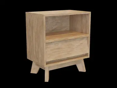 Cabinet wooden 01 Low-poly 3D model