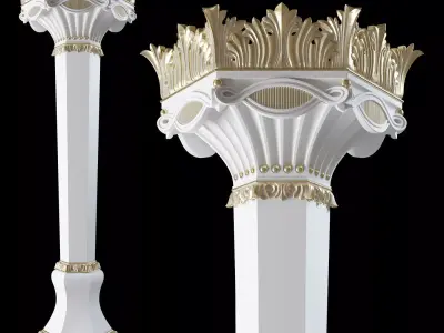 3D model column gold 3D model