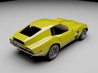 70s coupe grand tourer Low-poly 3D model