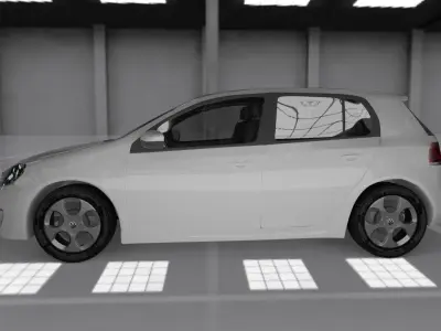 Volkswagen Golf mk6 gti Low-poly 3D model