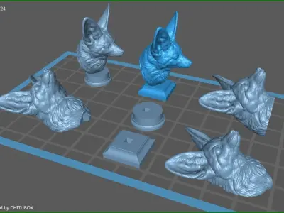 Fennec fox head 3D print model