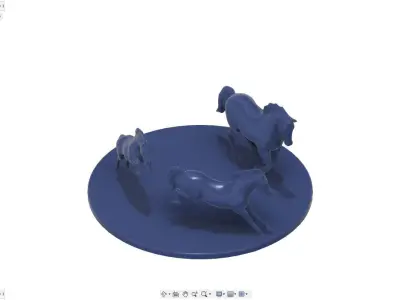 Three Horses Desk Sculpture 3D print model