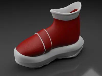 Santa Shoes Low-poly 3D model