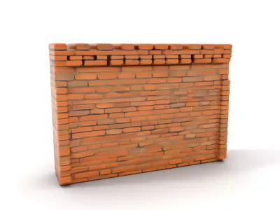 Rustic Brick Wall model pack Low-poly 3D model
