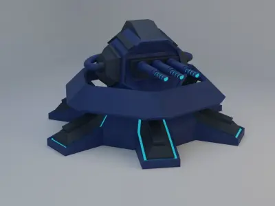 Sci-Fi Laser Turret Free low-poly 3D model purchase