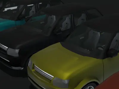 Generic SUV Car With Interior Lowpoly 3D Model Low-poly 3D model