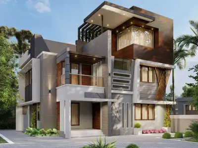 Two storeyed building 3D model 3D model 3D model 3D model