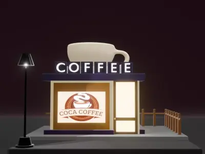 coffee shop 3D model buy