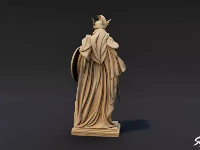 Athena Statue Low-poly 3D model