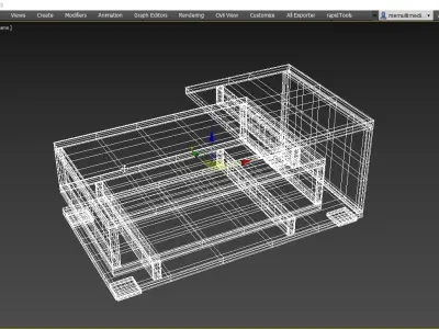 Engineered Wood Coffee  Table with Shelves  Low-poly 3D model