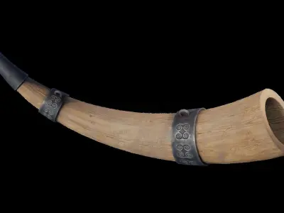 Medieval War Horn Low-poly 3D model