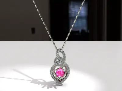 Pendant infinity with diamonds Free 3D print model