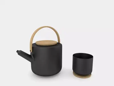 Teapot and tea mug 3D model