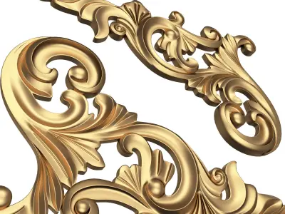Corner Carved Plaster Molding Decoration 05 Low-poly 3D model