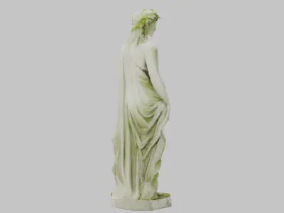 Elegant Marble Garden Statue Low-poly 3D model