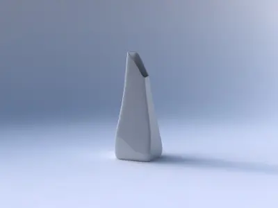 Vase top bent rectangle smooth 3D print model