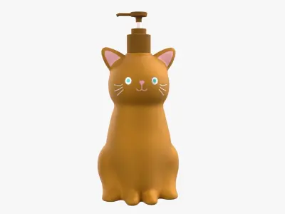 Cat Liquid Soap Dispenser Orange Version 3D model