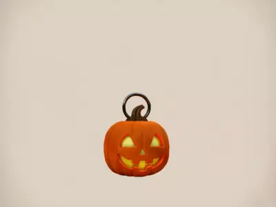 Pumpkin Keychain 3D Printable Pumpkin Car Bike Key Accessory 3D print model