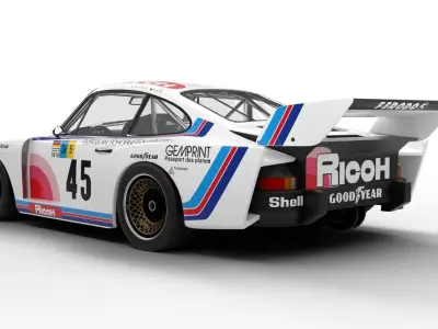Porsche 935 K2 1978 Le Mans Racing 3D model