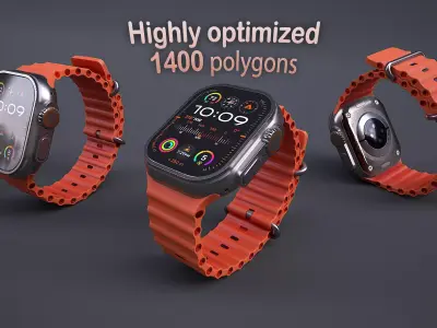 Apple watch ultra Low-poly 3D model
