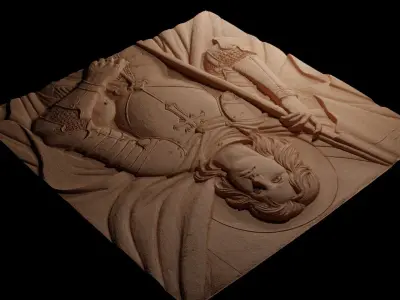 Joan of ark CNC 3d Print High Relief Sand Casting 3D print model
