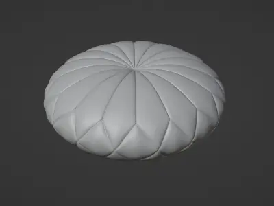 Round decorative purple pillow 3D model