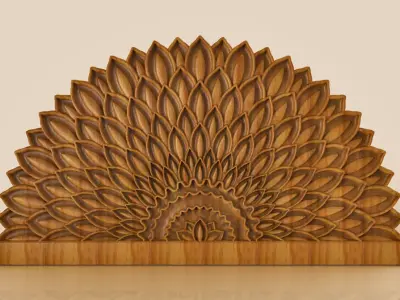 BED HEADBOARD - FLOWER PETALS 3D print model