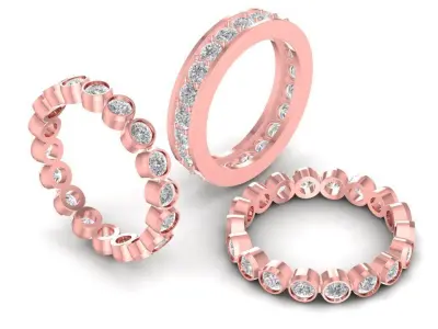 Luxury Bezel Set Eternity Ring Design  2995 3D print model