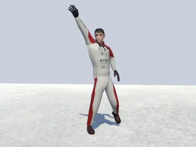 Racer avatar male Rigged Low-poly 3D model
