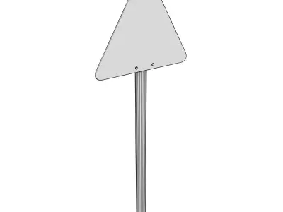 Road Narrows Sign 3D model