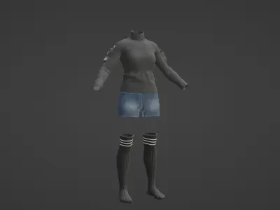 Female Spec-Ops Suit for Metahumans Low-poly 3D model