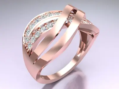 Diamond Ring - Womens Rings - N2522 3D print model