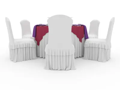 Banquet Table and Chair 36 3D model