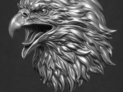Eagle Head 3D Model for Jewelry Pendant Design 3D print model