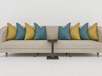 Modern 3D Couch Model with Detailed V-Ray Textures 3D model