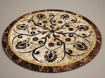 Flooring design Medallion 3d and vector file 3D model