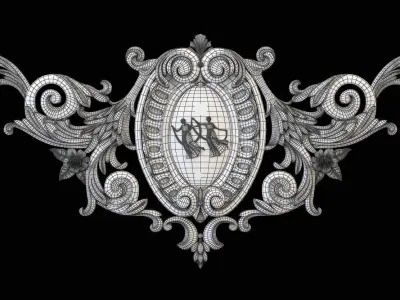 Medallion ornate wall decoration 3D print model