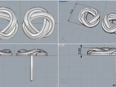 Stud earring model 986 3D print model