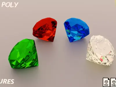 gemstones Low-poly 3D model