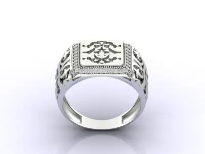Print Ready STL 3DM  Gents Rings Diamond Men Ring  3D print model 131