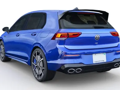 Volkswagen Golf 8 R 2022 Low-poly 3D model