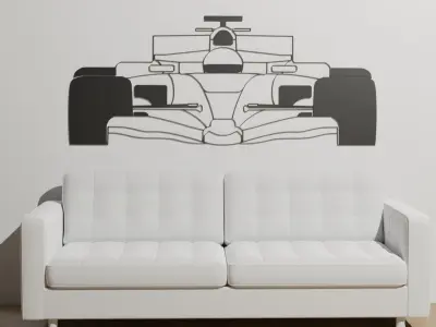 F1 Renault R25 Wall Silhouette Front  3D print model